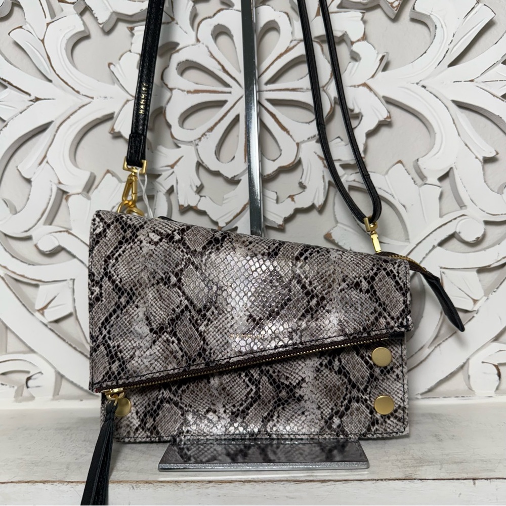 Hammitt Curtis Crossbody Contrast Snake Brushed Gold